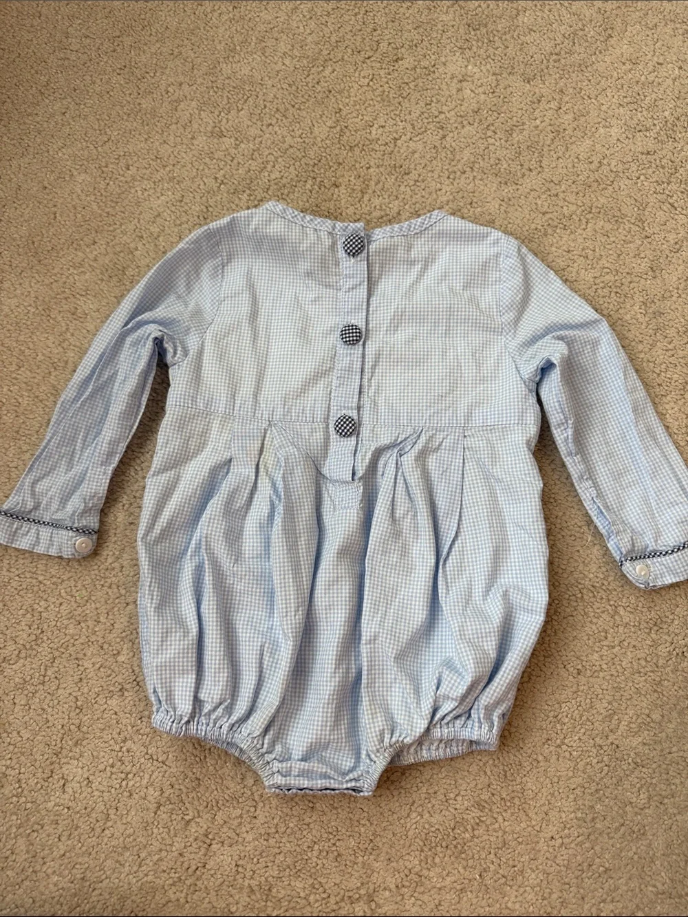 The Bella Bean Light Blue Heart Smocked Bubble